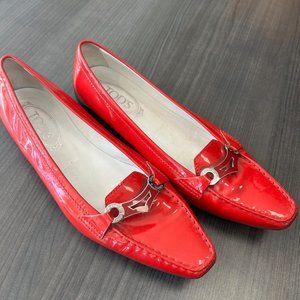 RED PATENT TOD'S